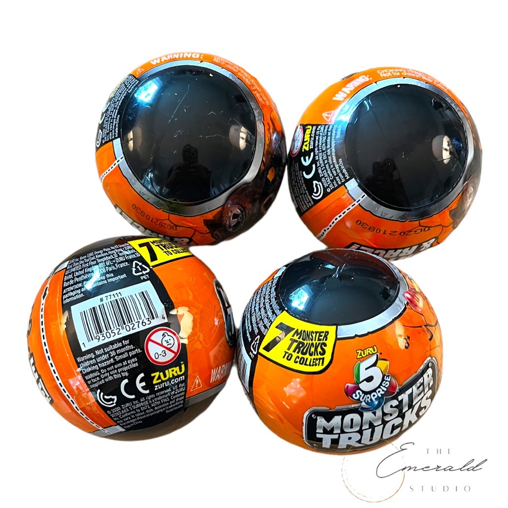 4 Pack Zuru Surprise Monster Truck Collectible Mystery Balls